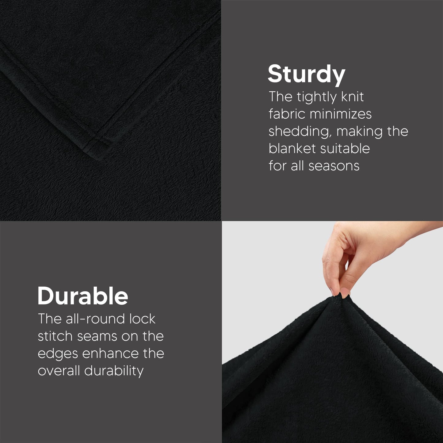 Utopia Bedding Fleece Blanket Twin XL Size Black 300GSM Luxury Anti-Static Fuzzy Soft Microfiber Dorm Bed Blanket (90x76 Inch)