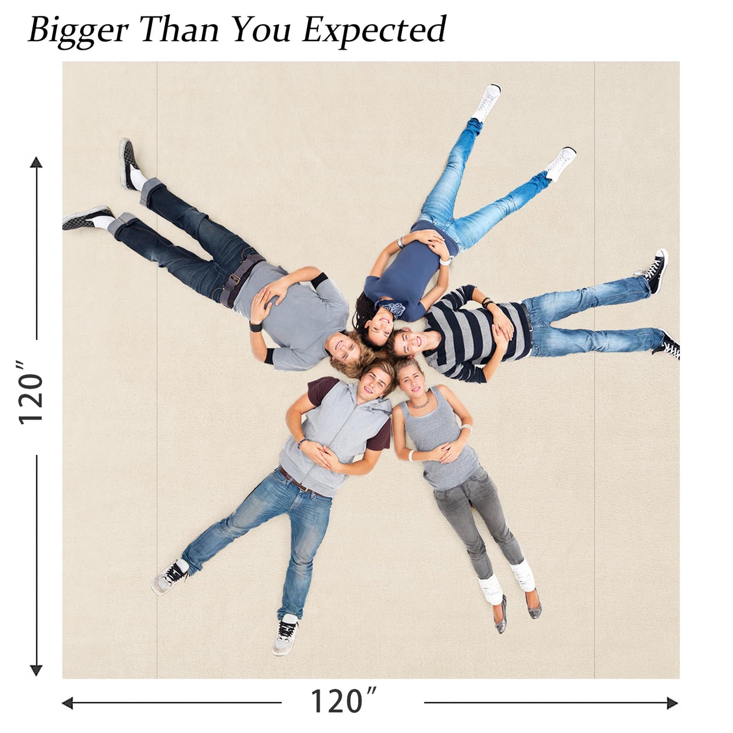 Edenleaf Big Oversized Soft Blanket, Giant Fleece Companion 120x120, California King Warm Blanket for Whole Family, Bed, Sofa, Couch, Travel, Camping 120x120 Cream