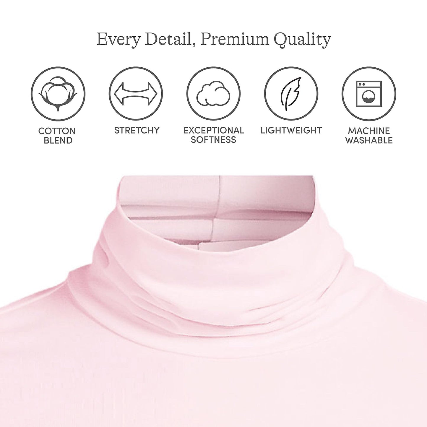 Lands' End Womens Long Sleeve Shaped LWCM Turtleneck Pink Fog Tall X-Large