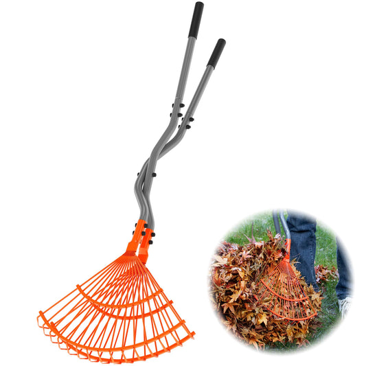 Walensee Leaf Grabber Rake, Leaf Collector Tool with Long Steel Handle & Steel Claw, Lightweight & Efficient Leaf Picker, Comfortable Grip, Ideal for Leaves, Twigs, Yard Waste Garden Cleanup