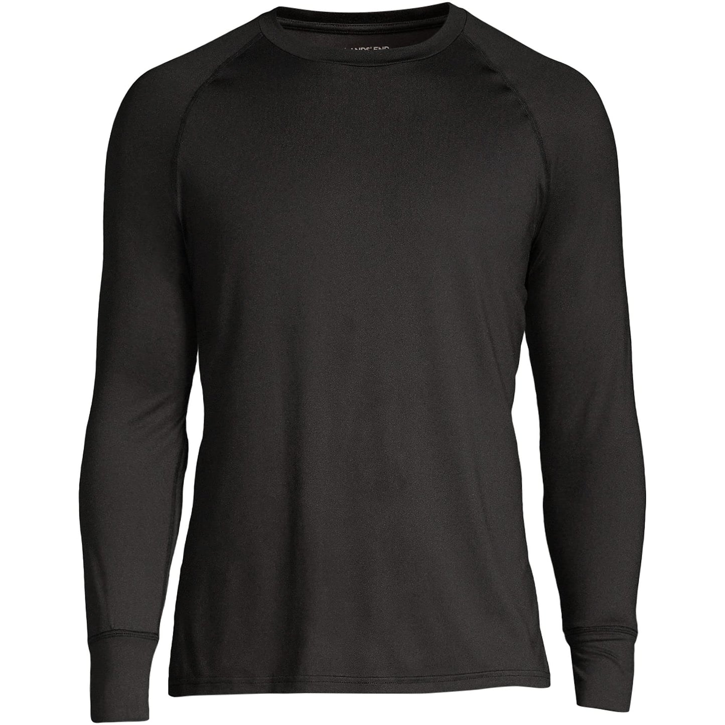 Lands' End Mens Stretch Thermaskin Crew Black Tall X-Large