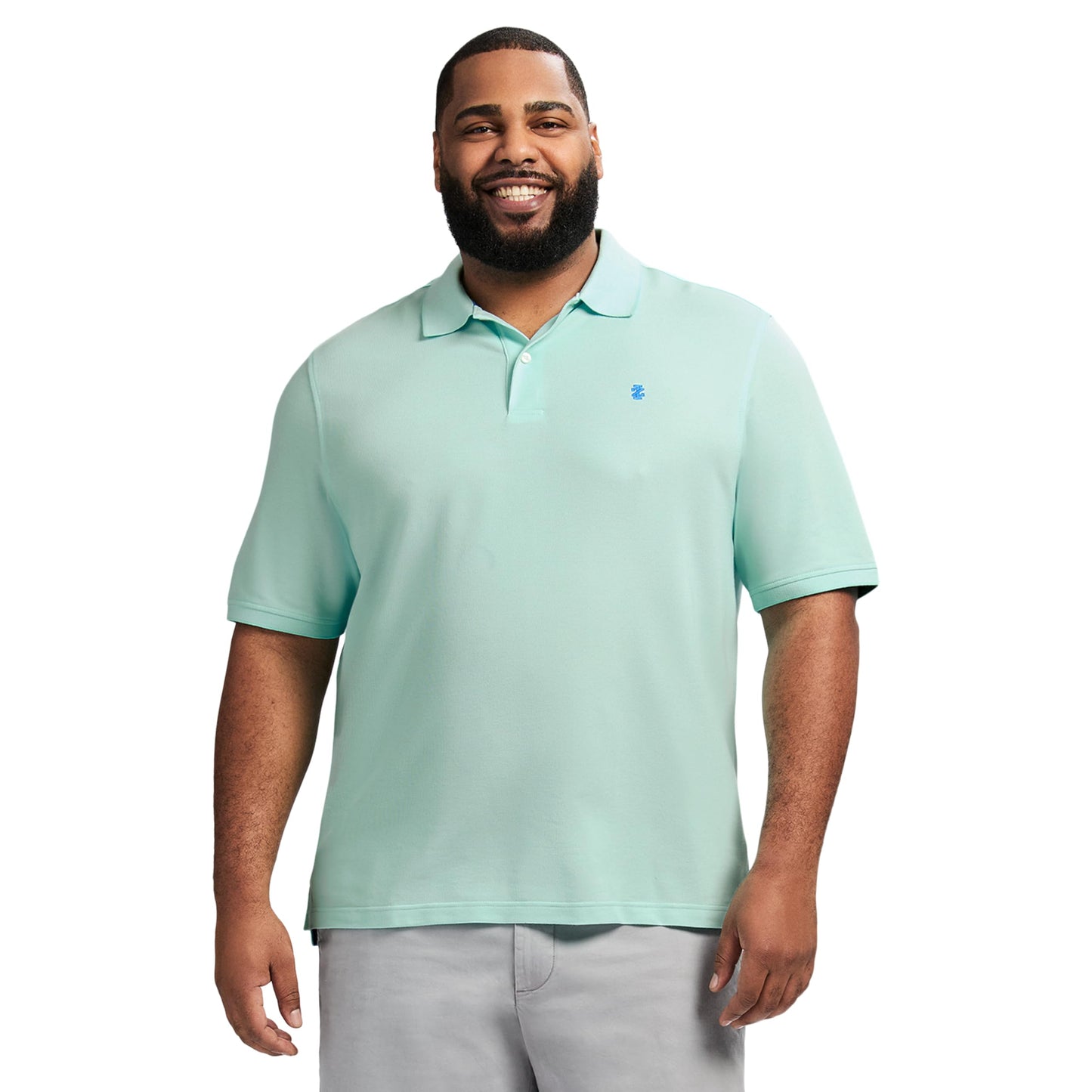 IZOD Men's Big and Tall Advantage Performance Short Sleeve Polo Shirt, Beryl Green