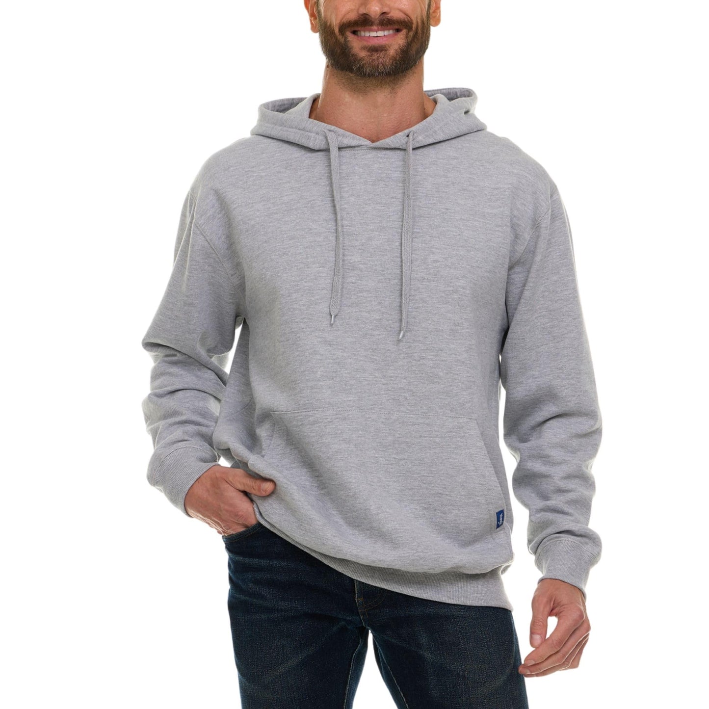 Wrangler Big and Tall Hoodie for Men, Fleece Heavyweight Pullover Sweatshirt, Relaxed Fit Mens Work Hoodies Heather Grey - 5XLT