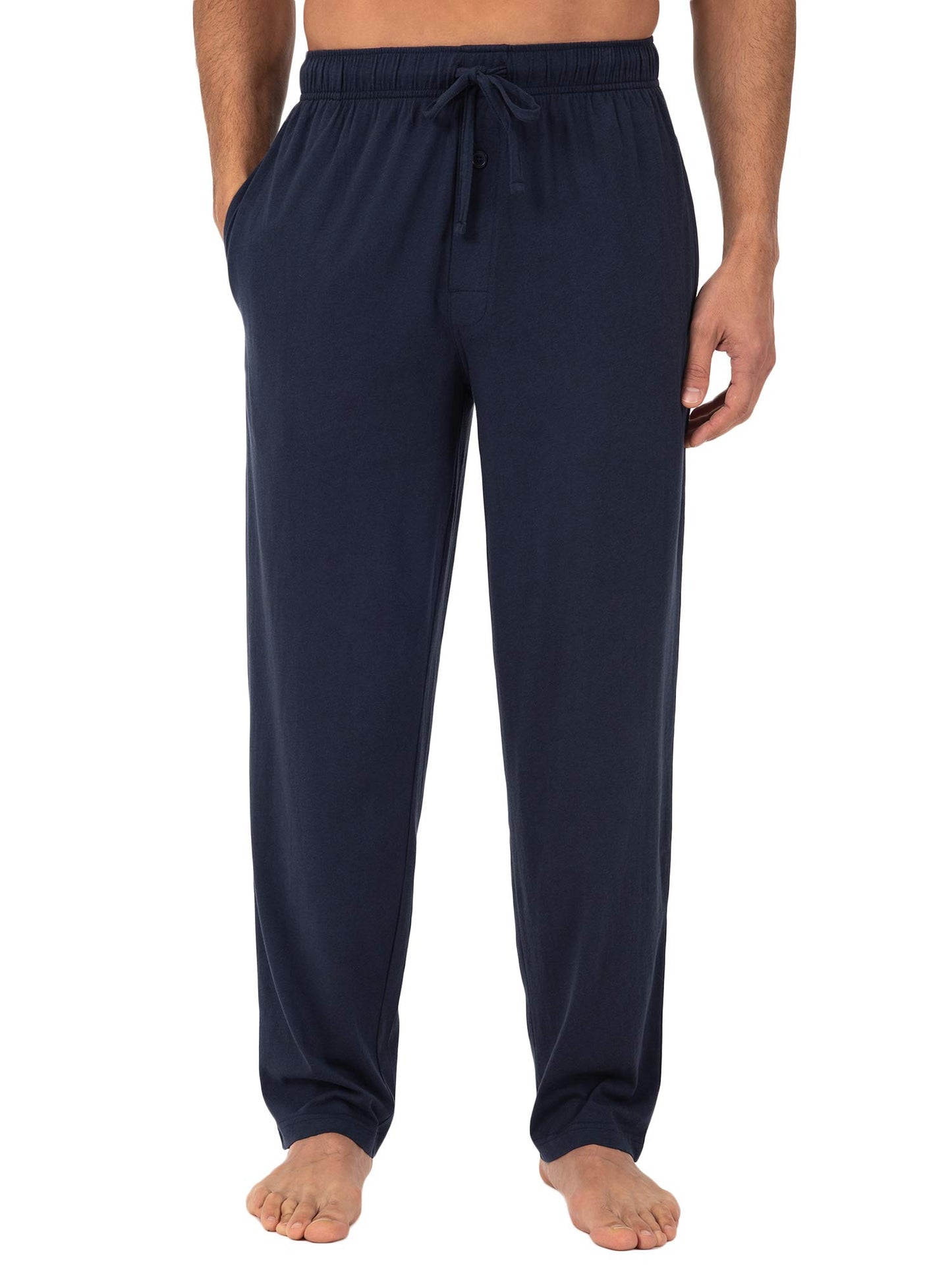 Fruit of the Loom Men's Extended Sizes Jersey Knit Sleep Pant, Navy/Navy (2-pack), X-Large Tall