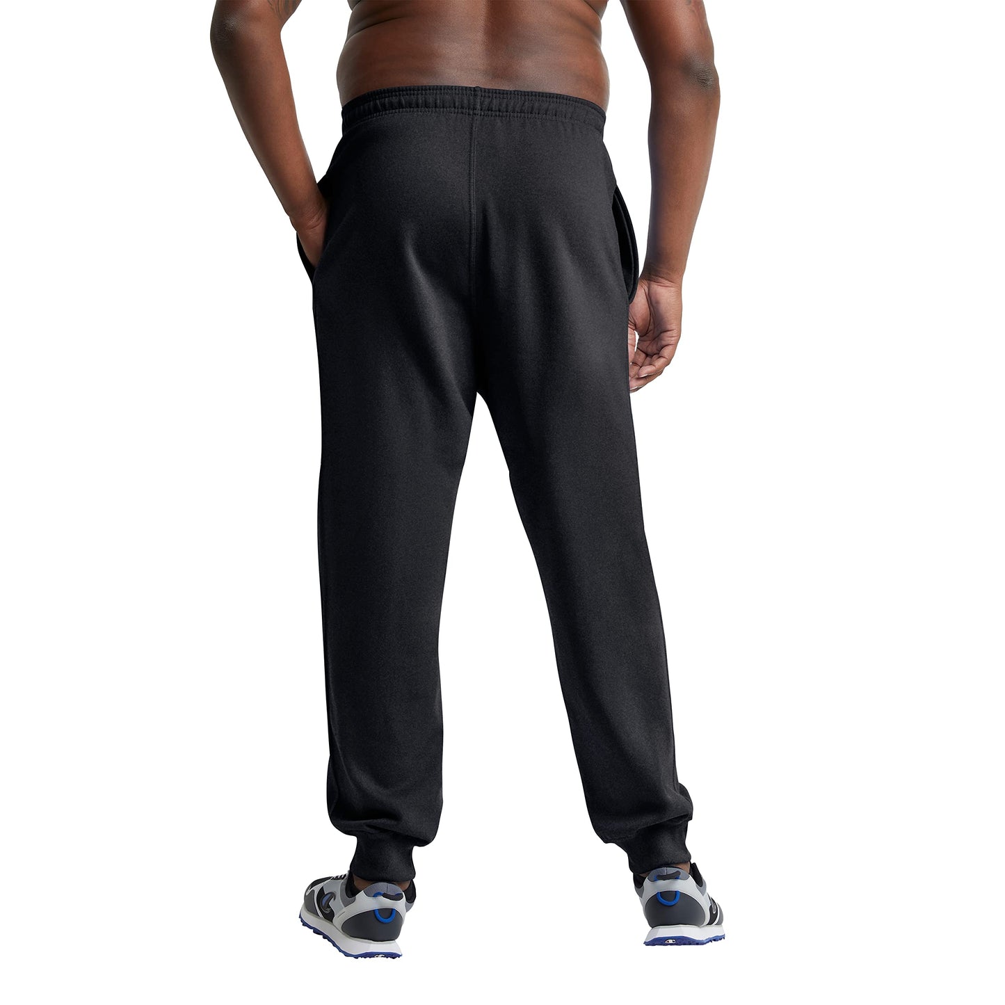 Champion Men's Fleece Joggers, Sweatpants, Standard Fit, Midweight, C, Available in Regular and Big, Black-Classic Script Logo, 3X-Large Tall