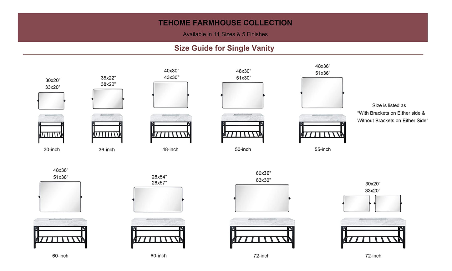 Farmhouse UP-tilting Mirror - Metal Framed Pivot Rectangle Bathroom Mirror