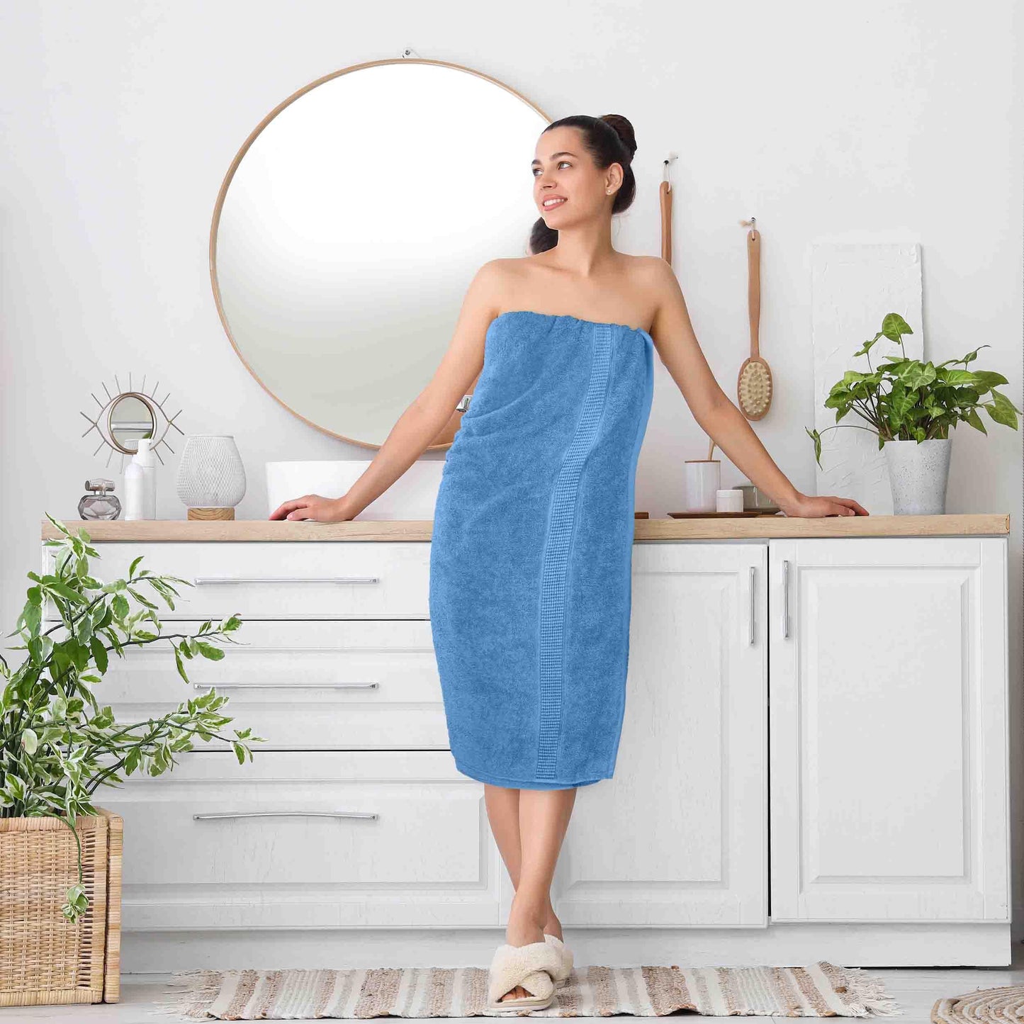 Utopia Towels Luxurious Jumbo Bath Sheet 2 Piece, 600 GSM, 35 by 70 Inches, 100% Ring Spun Cotton, Highly Absorbent and Quick Dry Extra Large Bath Towel, Super Soft Towel, Electric Blue
