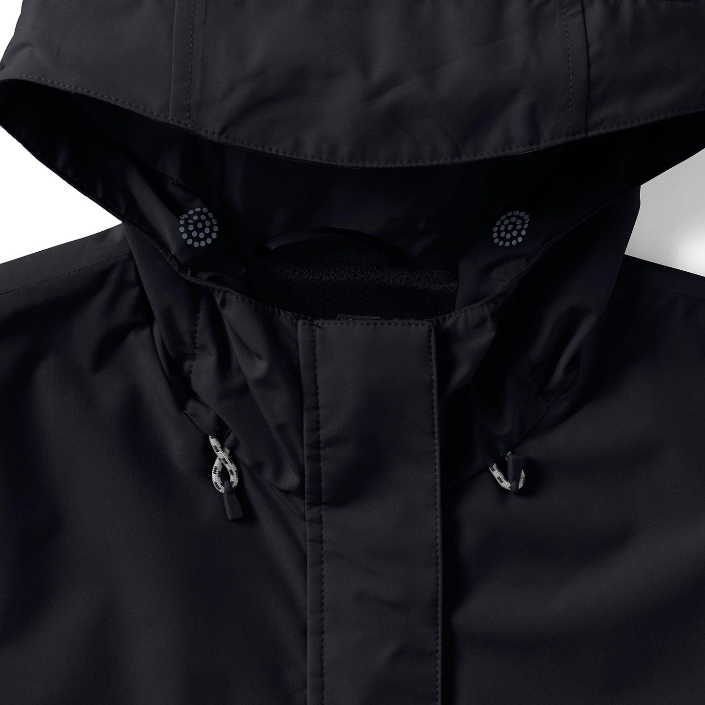 Lands' End Womens Packable Waterproof Raincoat Black Tall Medium