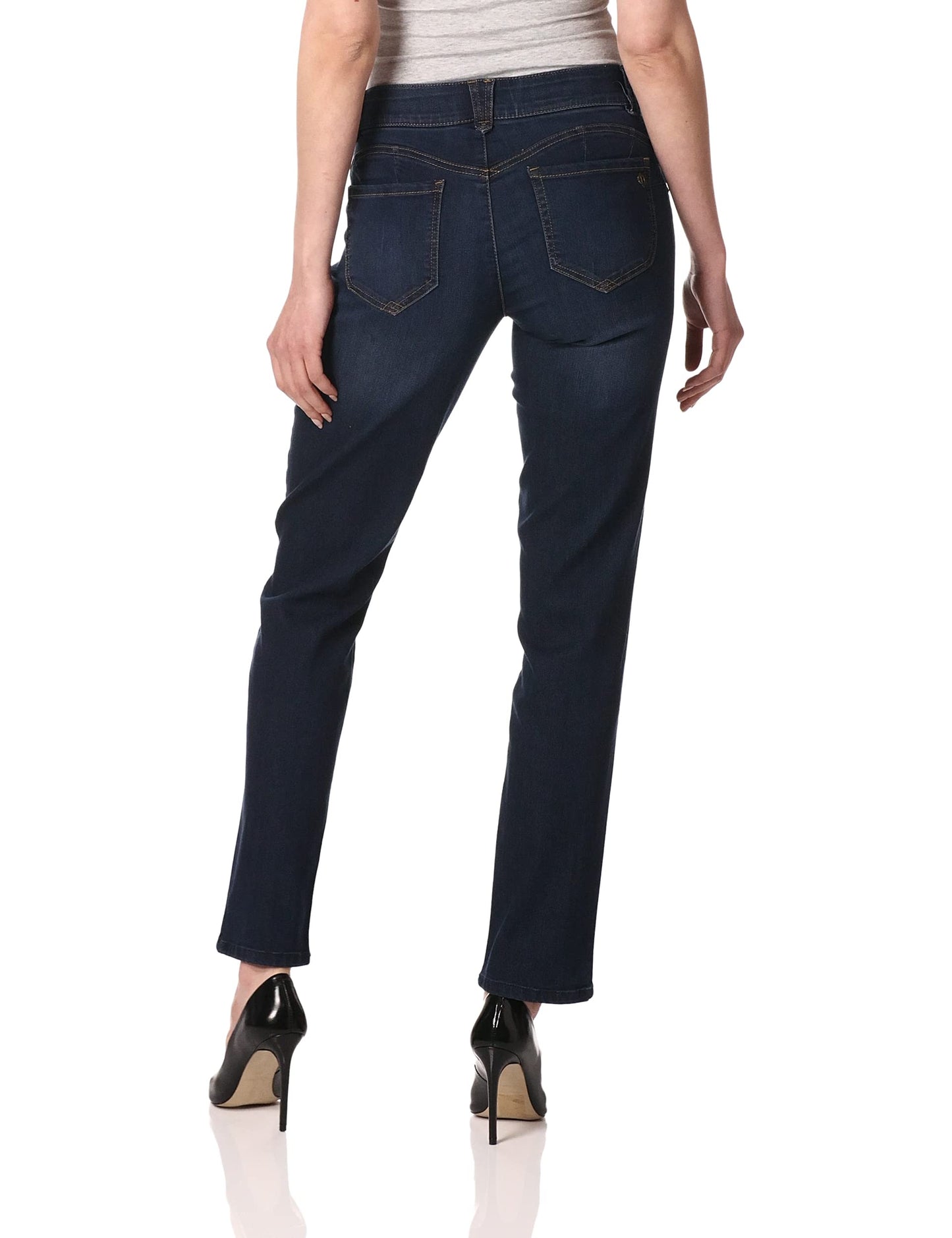 Democracy Women's Ab Solution Straight Leg Jean, Indigo, 8L