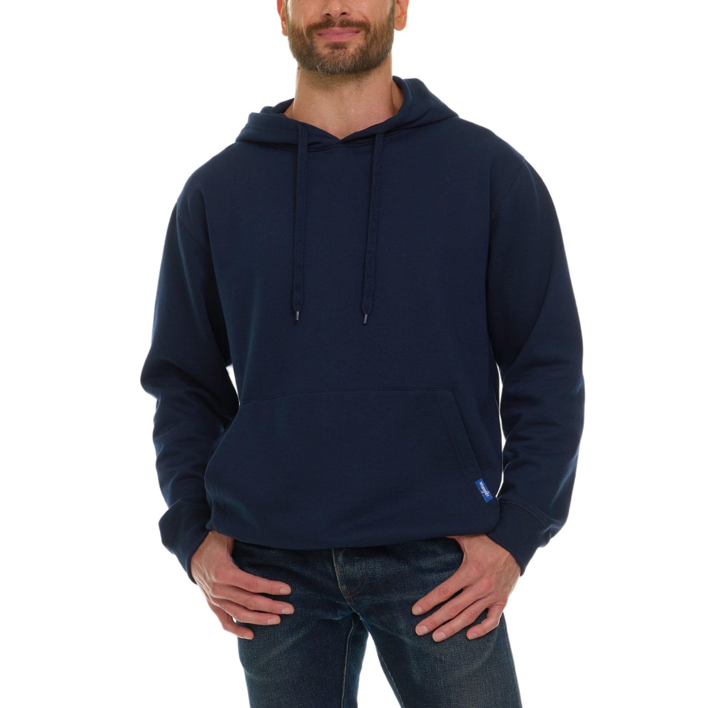 Wrangler Big and Tall Hoodie for Men, Fleece Heavyweight Pullover Sweatshirt, Relaxed Fit Mens Work Hoodies Navy - 5XLT