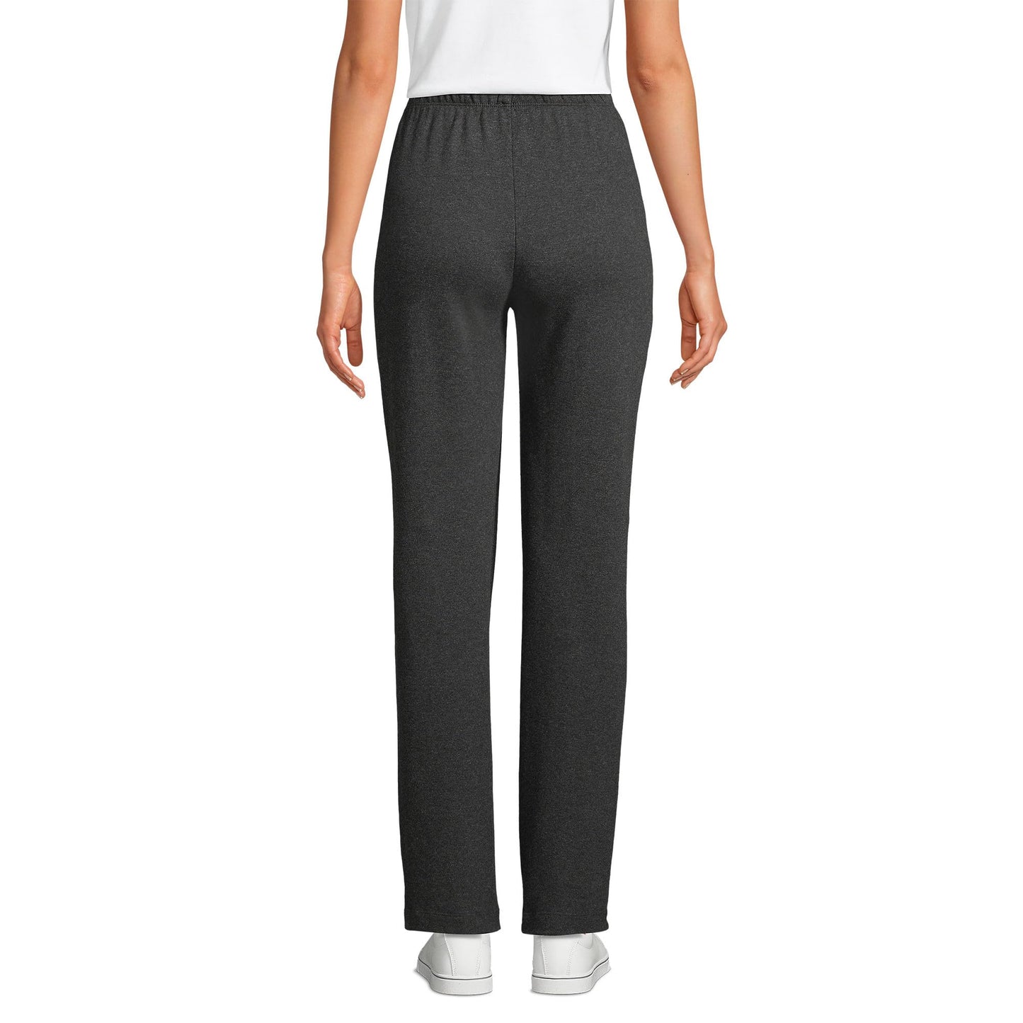 Lands' End Women s Sport Knit Pants Dark Charcoal Heather Tall Large