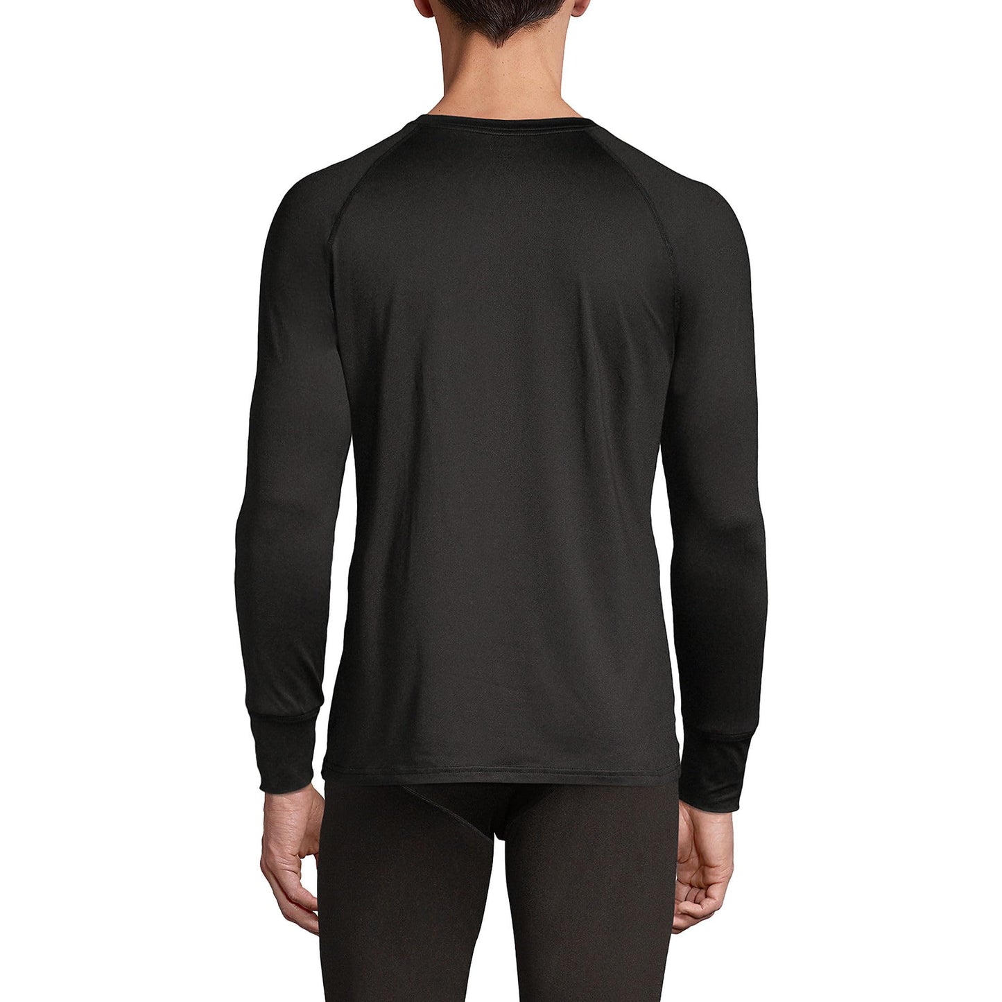 Lands' End Mens Stretch Thermaskin Crew Black Tall X-Large