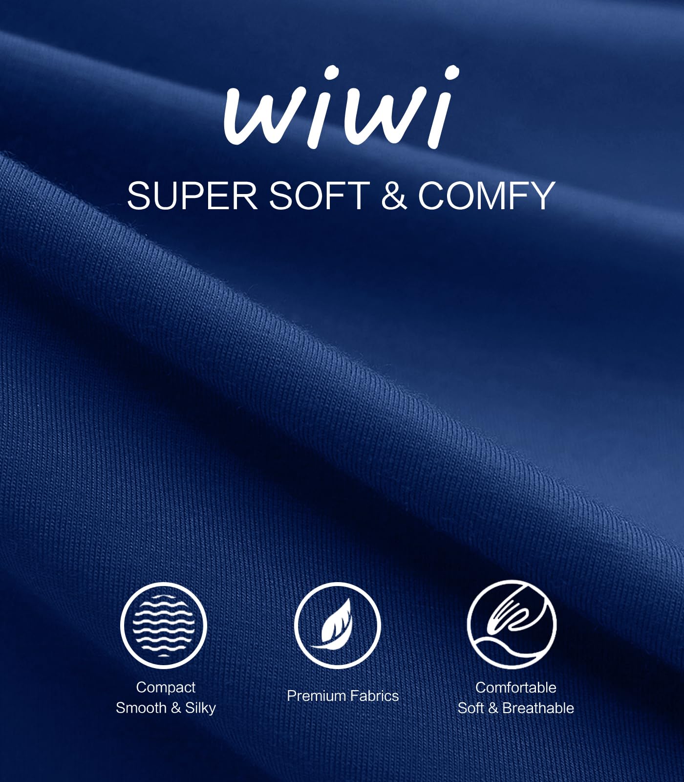 WiWi Bamboo Viscose Pajama Pants for Men Tall Sleep Bottoms Big Warm Long Pj Lightweight Lounge Sweatpants S-XXL, Blue Depth, Small