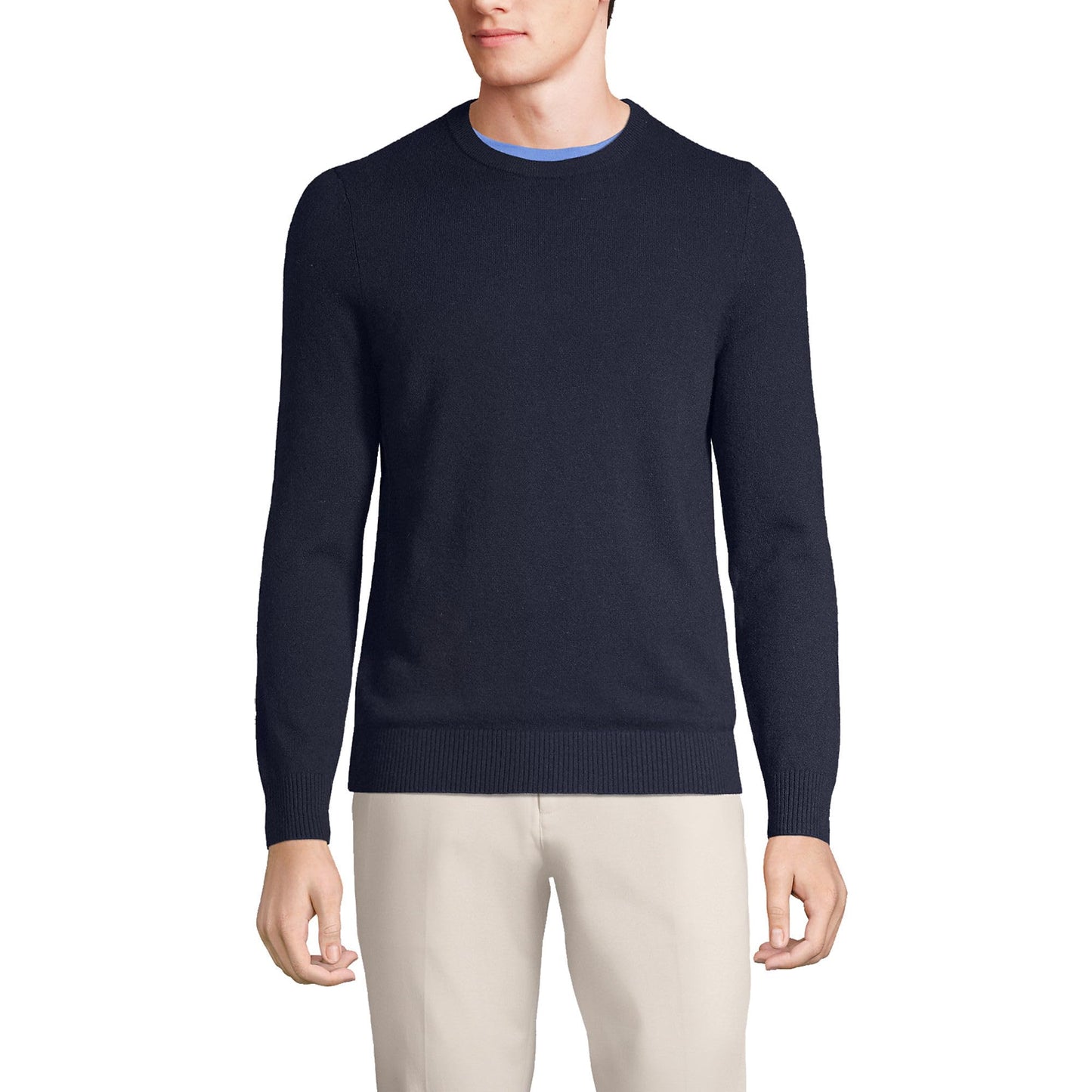 Lands' End Mens Fine Gauge Cashmere Sweater Radiant Navy Tall X-Large