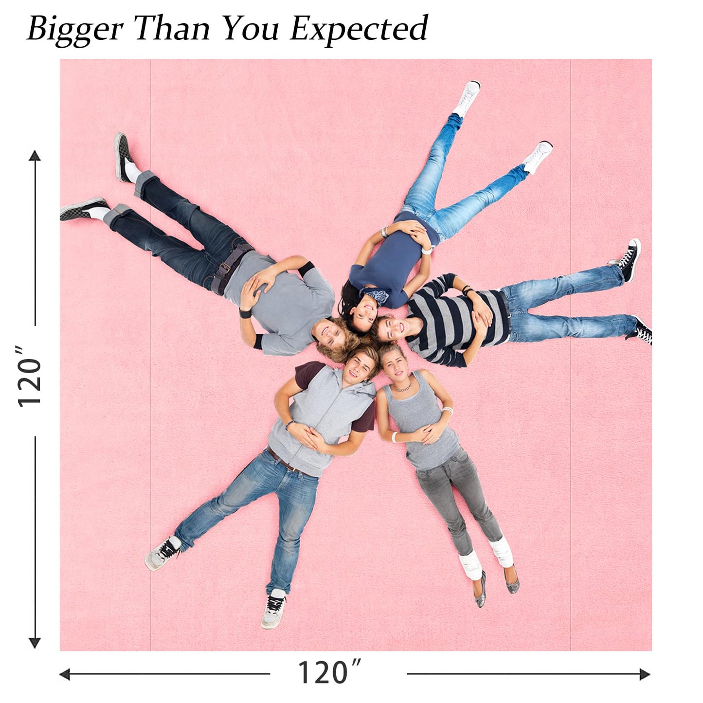 Edenleaf Big Oversized Soft Fleece Blanket, Huge California King Blanket for Whole Family, Bed, Sofa, Couch, Travel and Camping 120x120 Pink