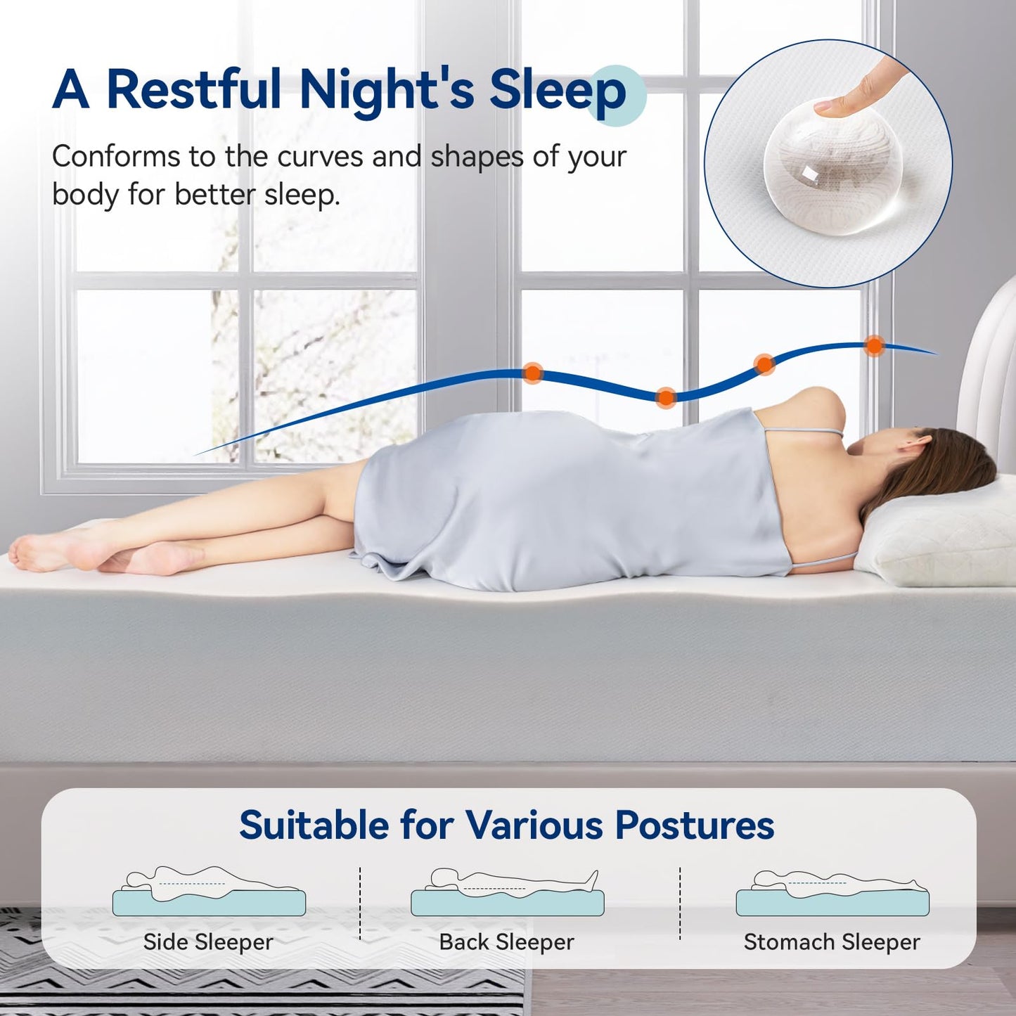 Amazon Basics California King Memory Foam Mattress, Soft Plush Feel (84" Long)