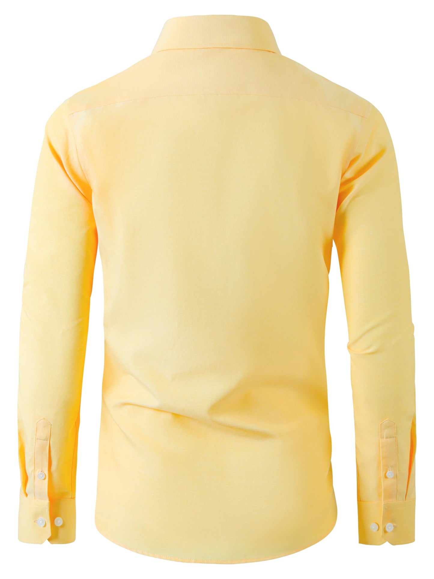 GIANZEN Light Pastel Yellow Long Sleeve Shirt Men Mens Dress for Button Down Men's Oxford Shirts Up Big and Tall Formal Light Yellow Size XXXL Tall