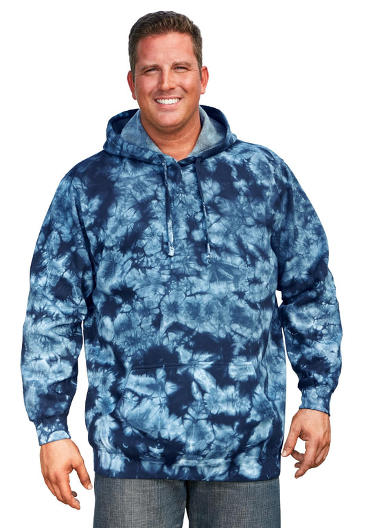 KingSize Men's Big & Tall Fleece Pullover Hoodie - XL, Navy Marble