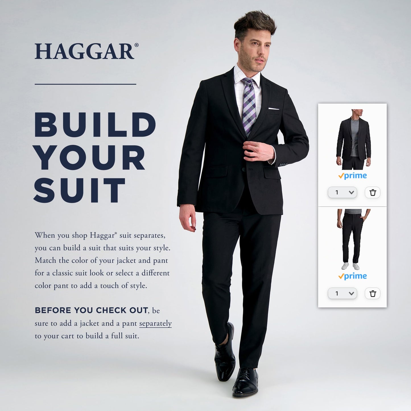 J.M. Haggar Men's Premium Stretch Classic Fit Suit Separates Jackets, Dark Navy-Pant, 32Wx38L