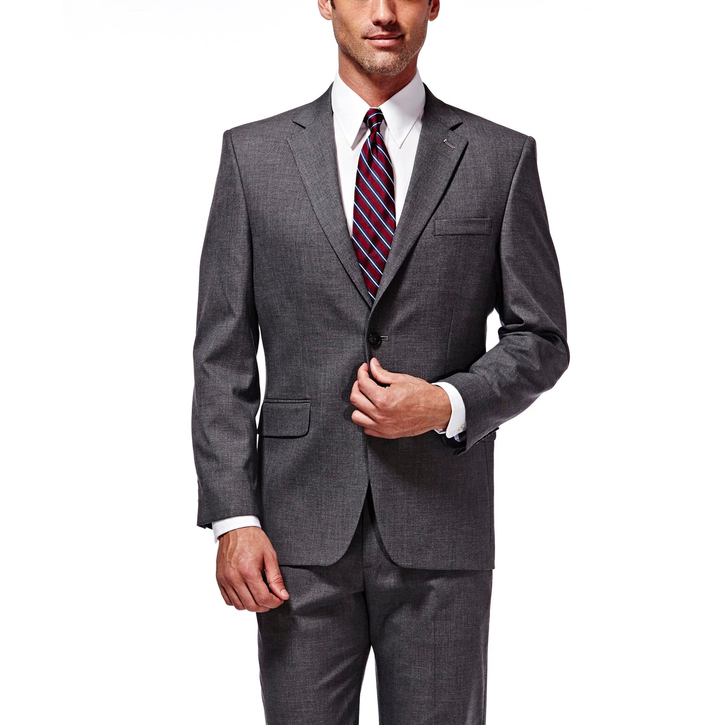 J.M. Haggar Men's Suit Jacket, Dark Heather Grey, 50 Tall