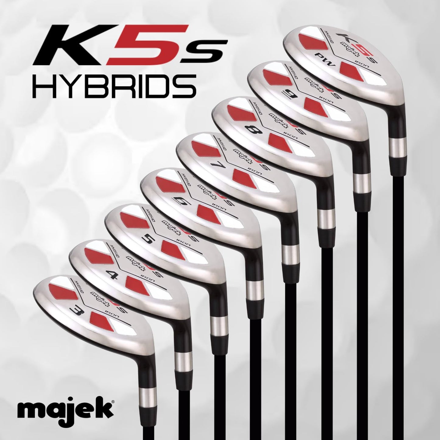 Big Tall Golf Hybrids All True Hybrid XL Majek +2" Longer Than Standard Length (Plus 2 Inches Longer) Complete Full Set Includes: XXL #3 4 5 6 7 8 9 PW Senior Flex Right Handed Extra Long Utility Club