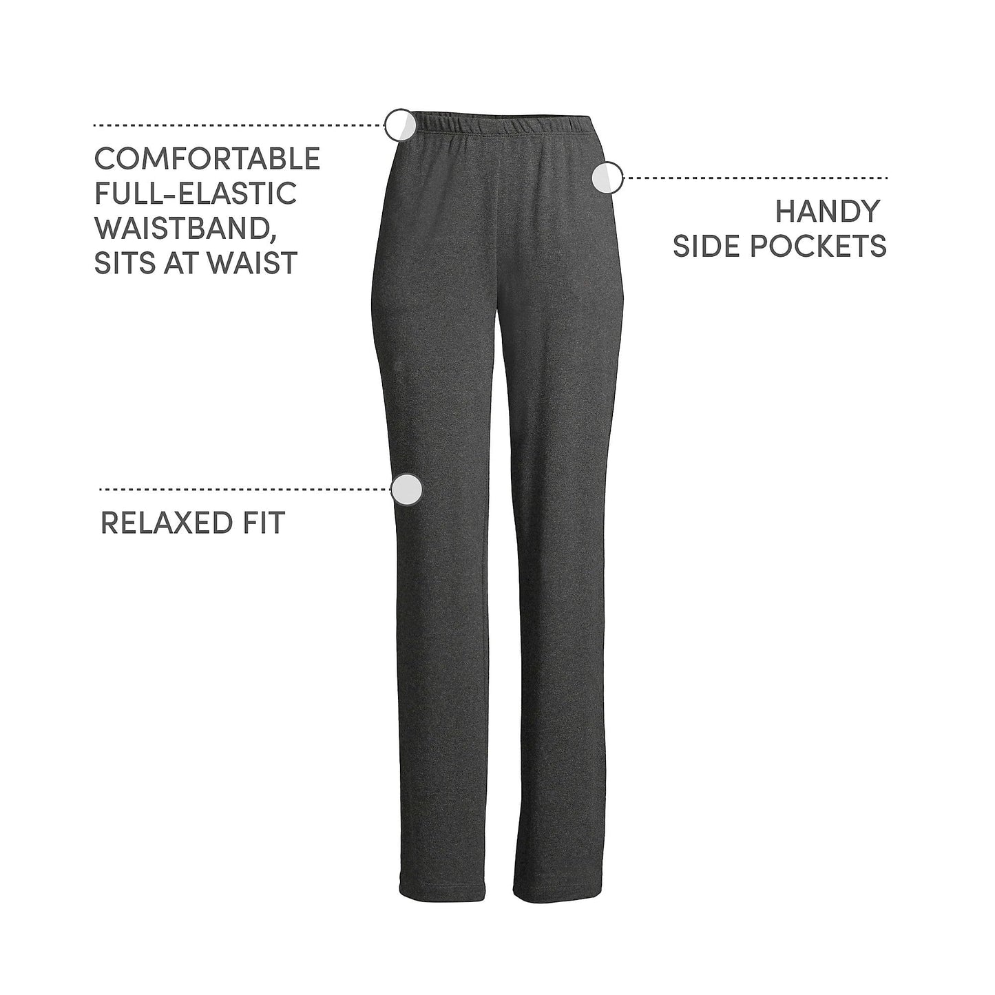 Lands' End Women s Sport Knit Pants Dark Charcoal Heather Tall Large