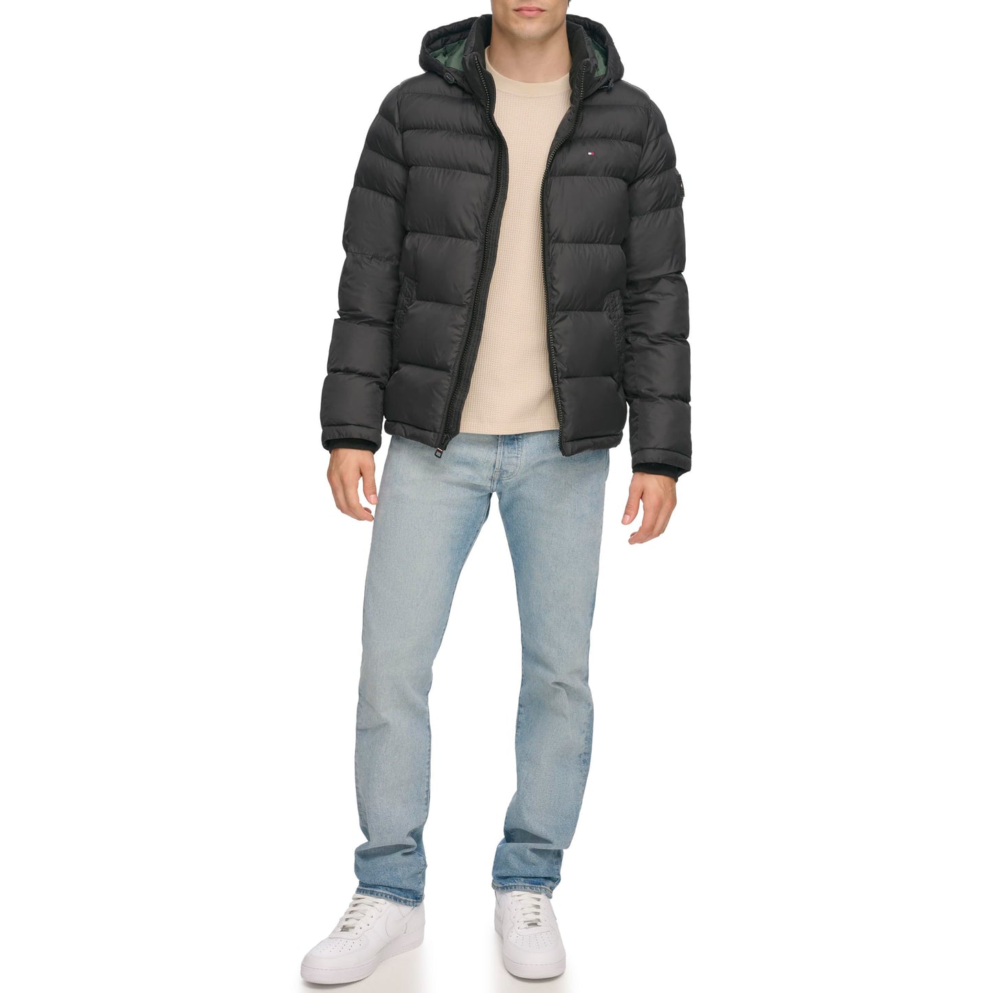 Tommy Hilfiger Men's Classic Hooded Puffer Jacket (Standard and Big & Tall), black, 3X-Large Tall