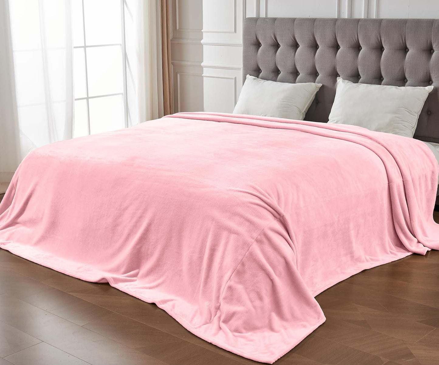 Edenleaf Big Oversized Soft Fleece Blanket, Huge California King Blanket for Whole Family, Bed, Sofa, Couch, Travel and Camping 120x120 Pink