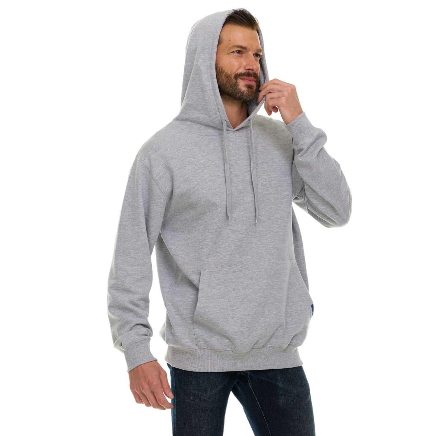Wrangler Big and Tall Hoodie for Men, Fleece Heavyweight Pullover Sweatshirt, Relaxed Fit Mens Work Hoodies Heather Grey - 3XLT