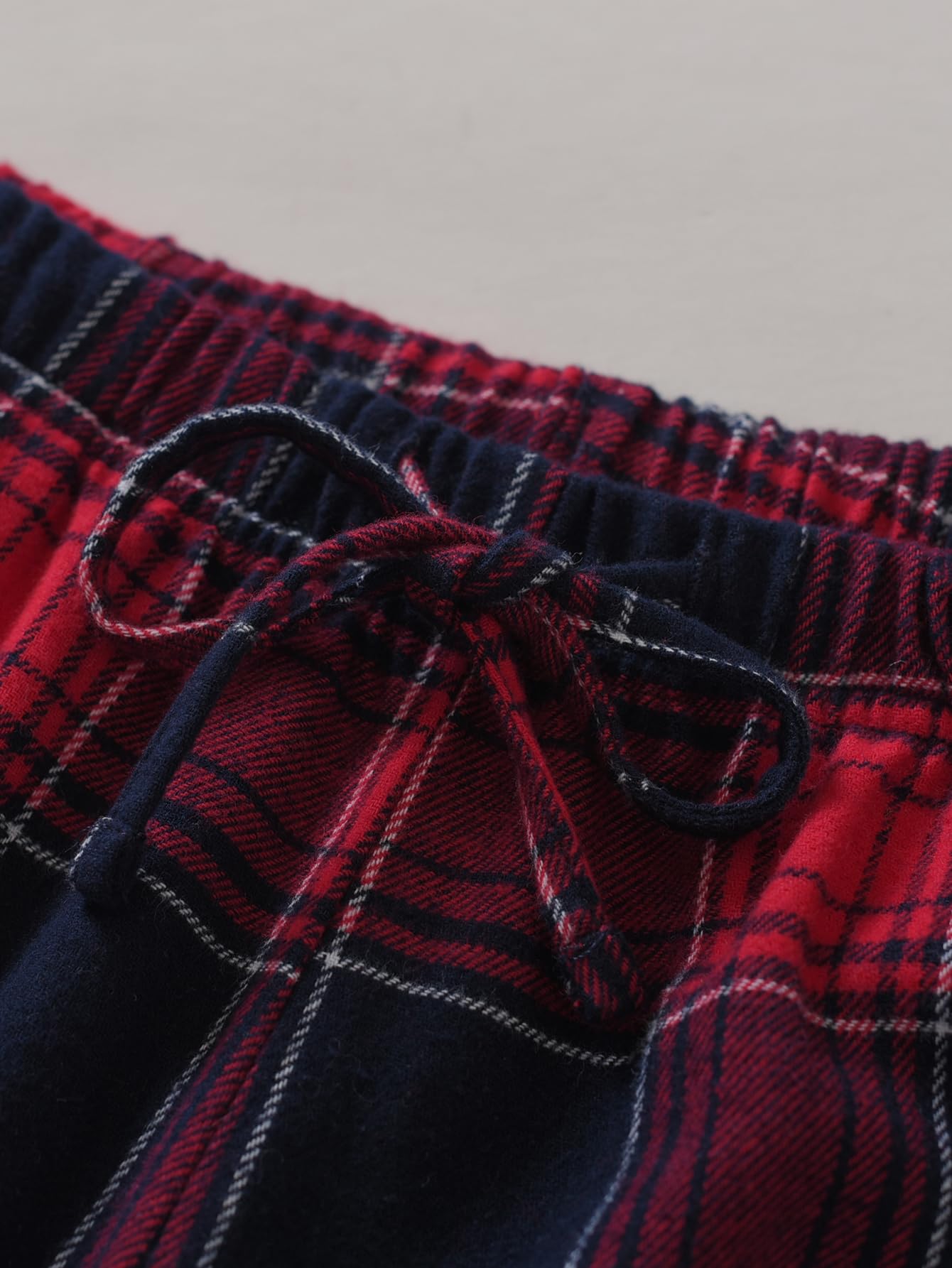 Latuza Women's Tall Flannel Pajama Set Extra Long Button Up Top Pants Pj Set L Red Plaid