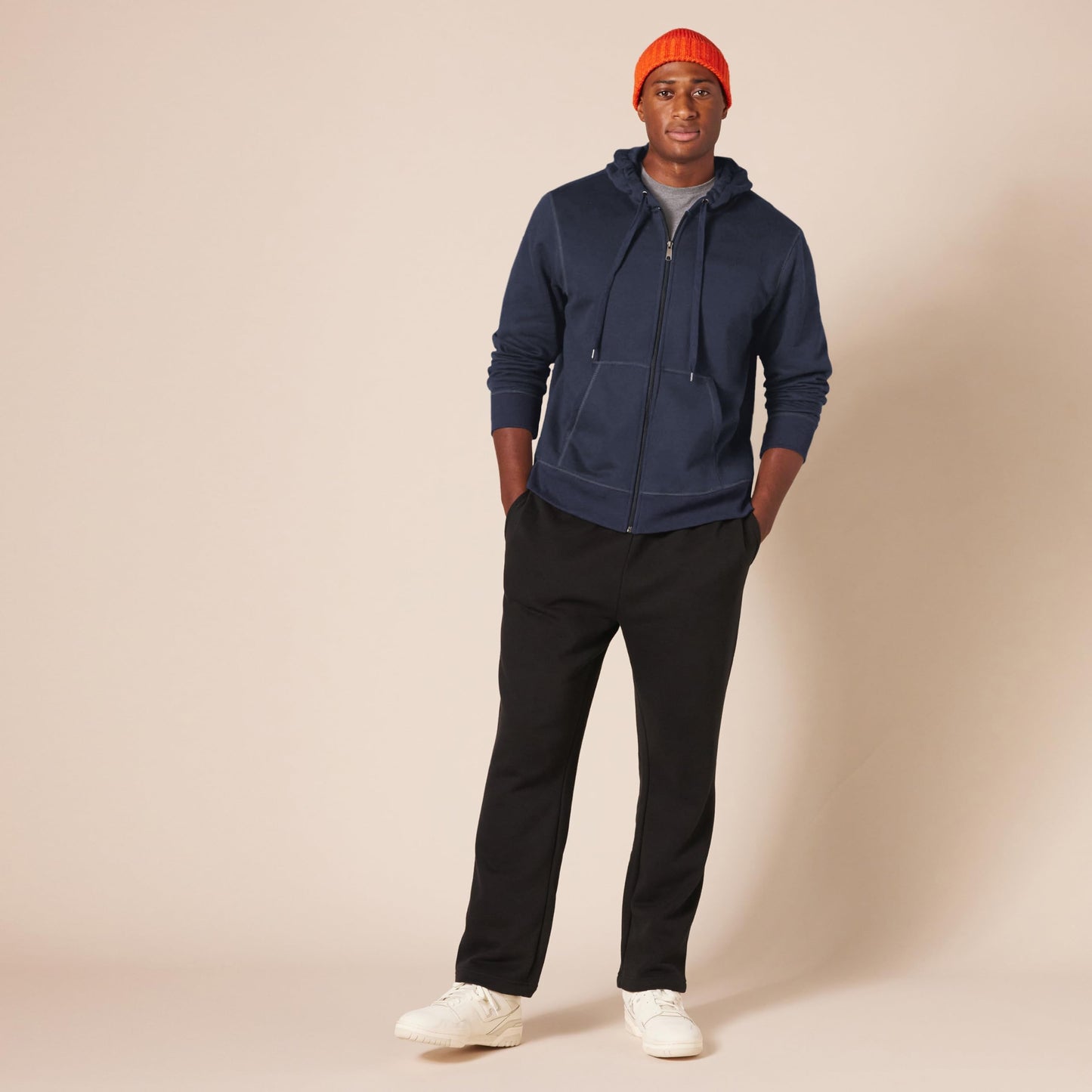 Amazon Essentials Men's Full-Zip Fleece Hoodie (Available in Big & Tall), Navy, 3X-Large Tall