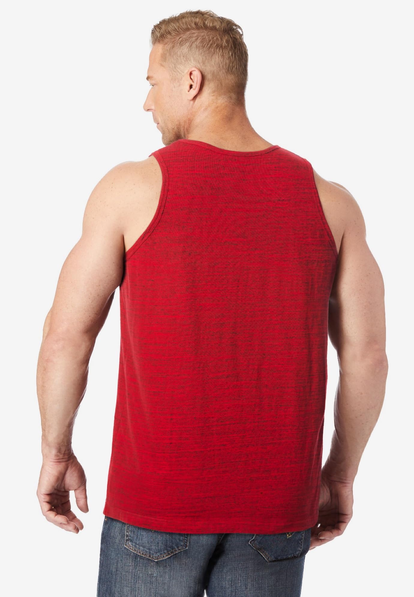 KingSize Men's Big & Tall Shrink-Less Lightweight Tank - 8XL, Red Marl