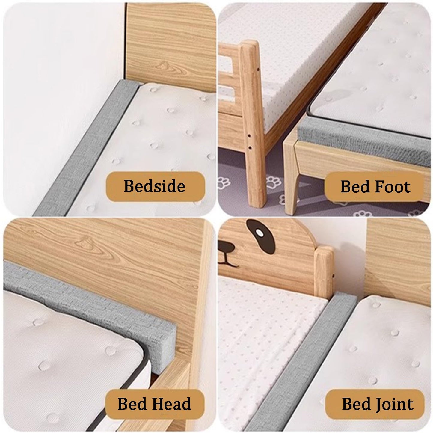 Customized Size Bed Gap Filler, Mattress Extender Bolster Headboard Pillow Cushion with Removable Cover for King Headboard Bed, Mattress Extension Filler