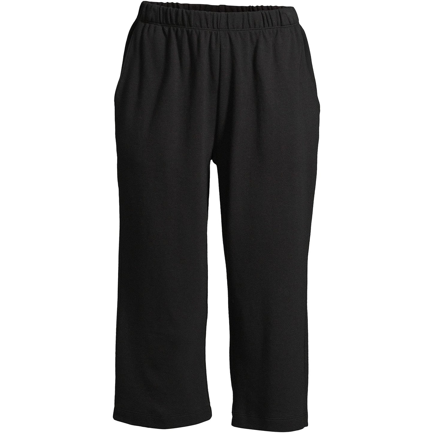 Lands' End Women s Sport Knit Capri Pants Black Tall X-Large