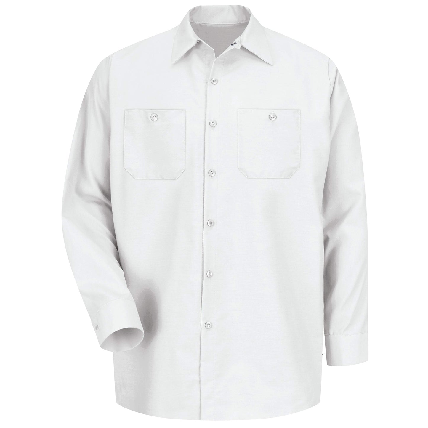 Red Kap Men's Size Industrial Work Shirt, Regular Fit, Long Sleeve, White, 4X-Large/Tall