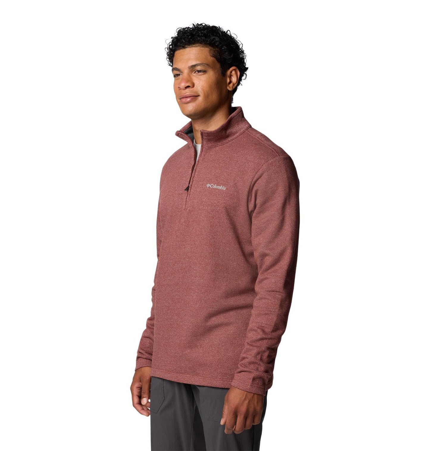 Columbia Men's Great Hart Mountain III Half Zip, Spice Heather, Large Tall
