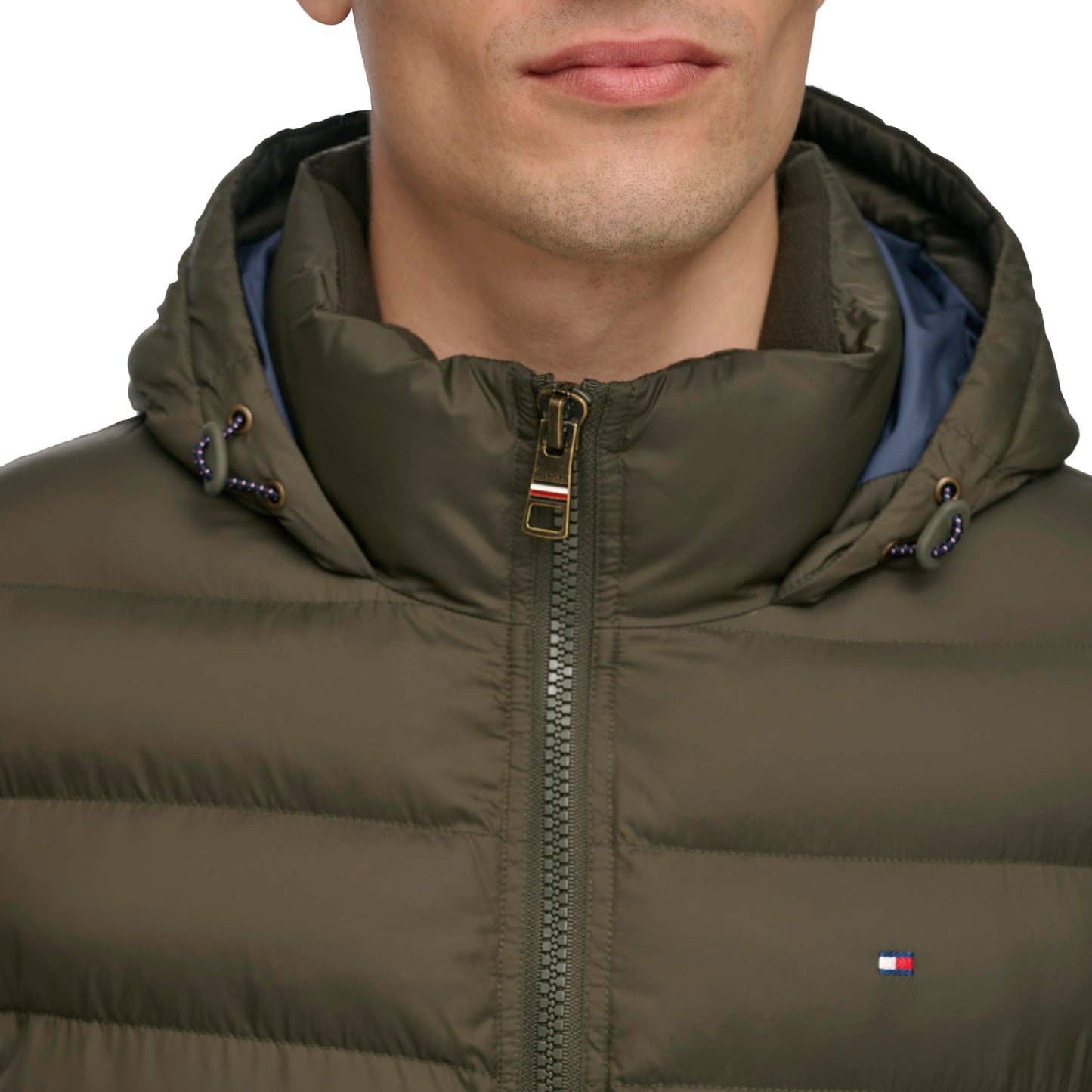 Tommy Hilfiger Men's Classic Hooded Puffer Jacket (Standard and Big & Tall), olive, X-Large Tall