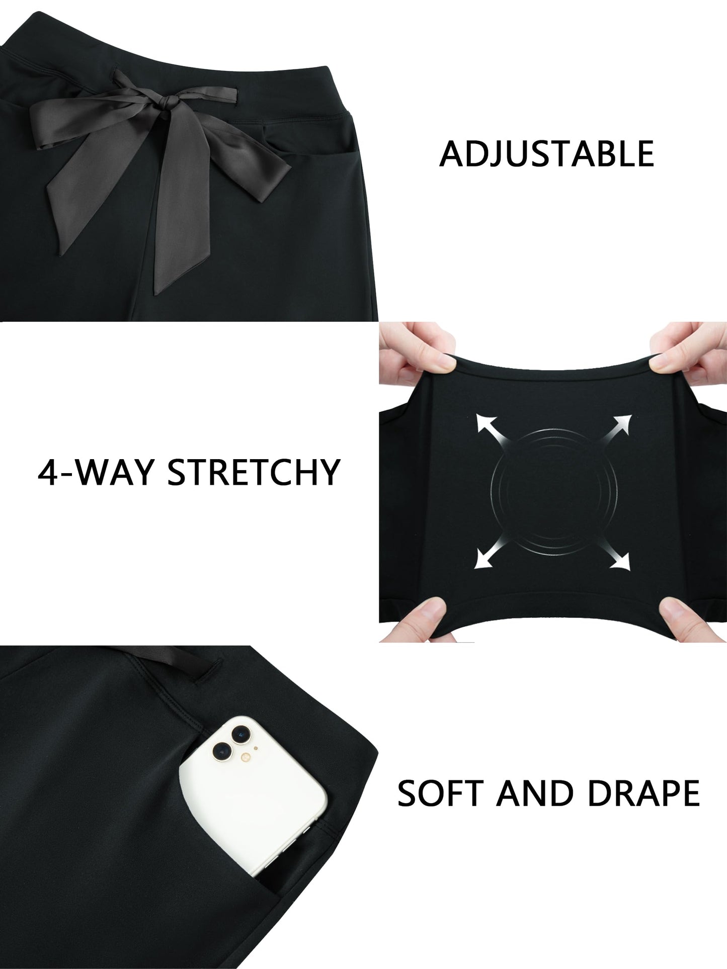 SEVEGO Tall Womens 30"/32"/34" Casual Loose Wide Leg Pants High Waisted Yoga Pants Comfy Palazzo Workout Lounge Trousers,32",Blue, L