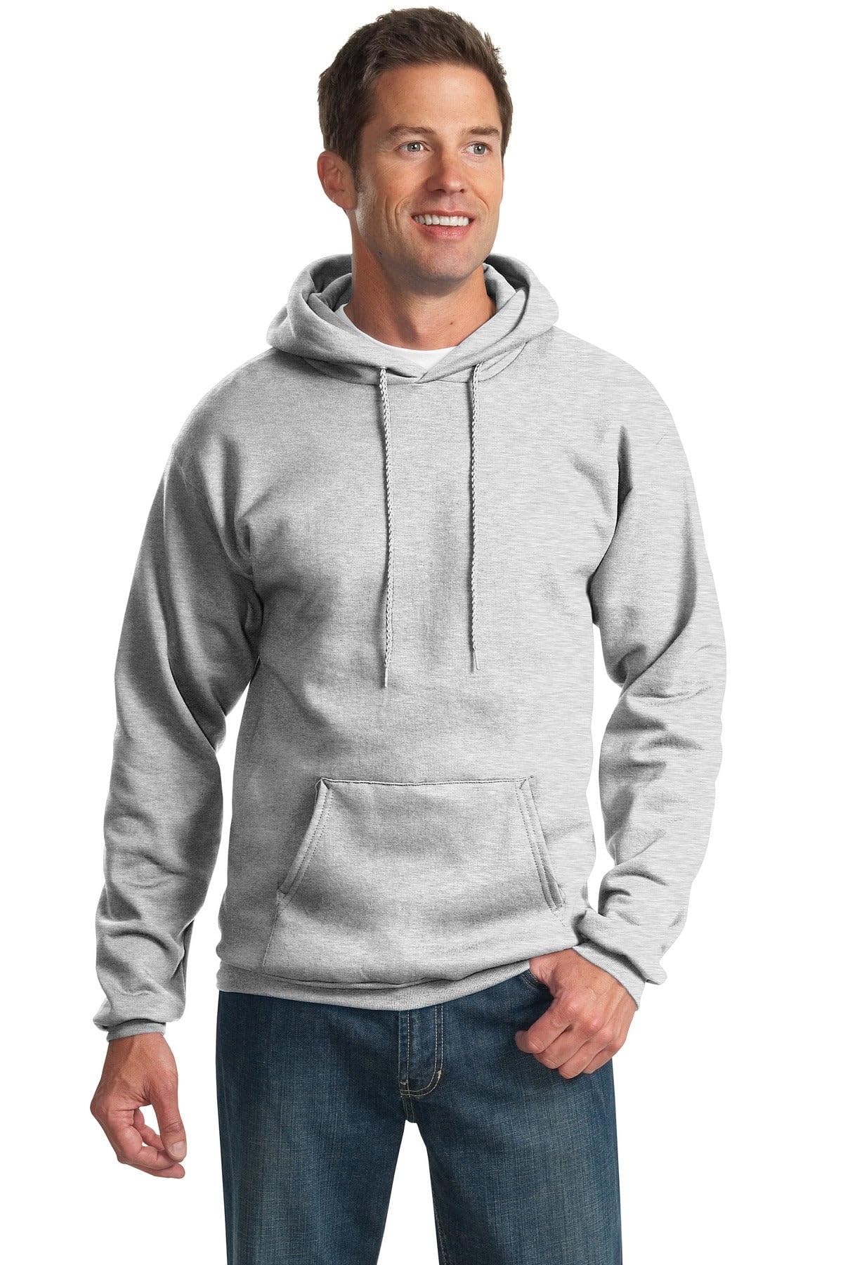 Port & Co TALL Essential Fleece Pullover Hooded Sweatshirt-PC90HT-4XLT-Ash