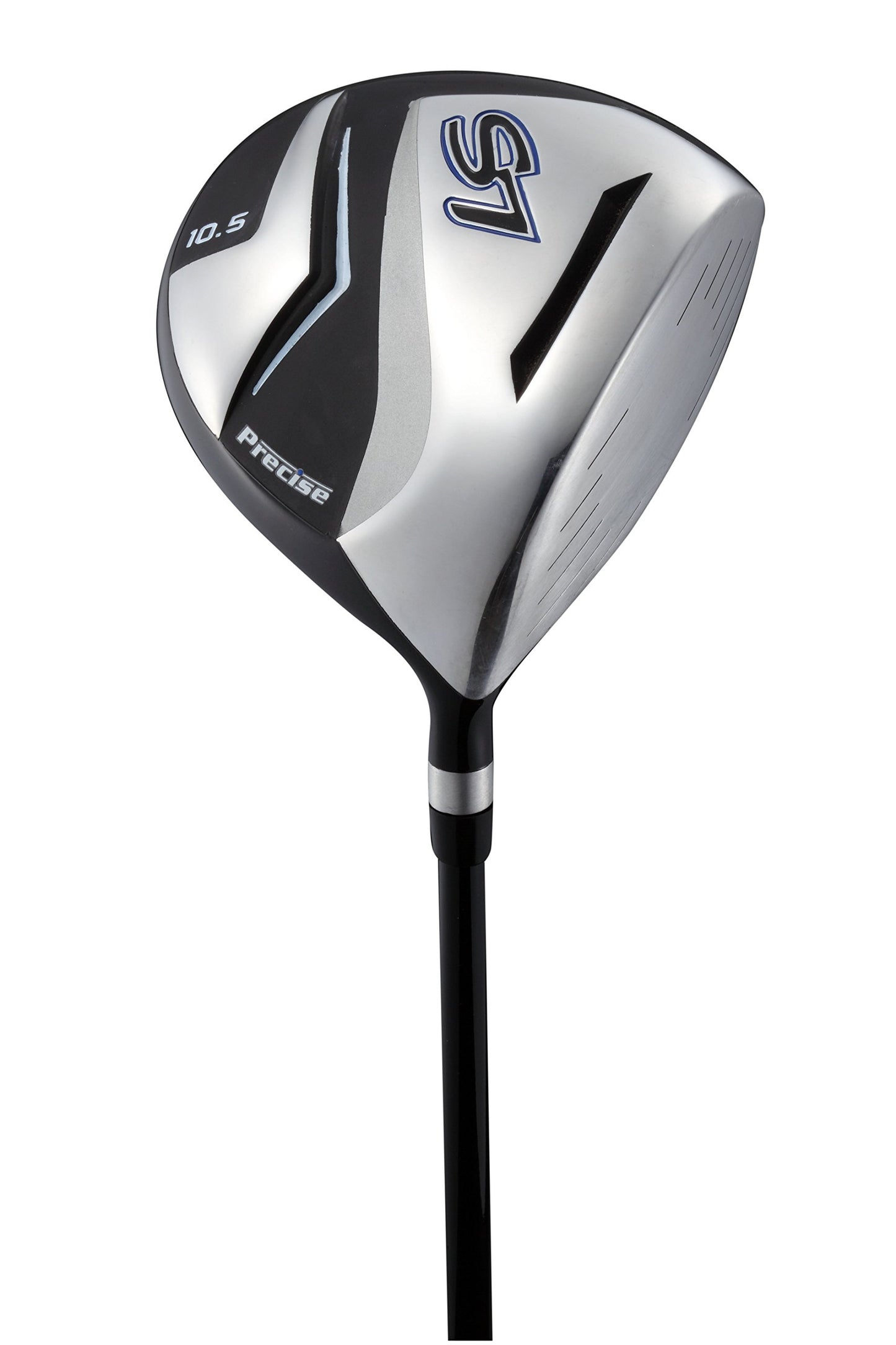 Precise S7 Tall Men’s (6'1" to 6'4") Right Handed Complete Golf Club Set Include 460cc Driver, 3 Wood, 5 Wood, 24* Hybrid, 5-9 PW Irons, Sand Wedge, Putter, Deluxe Stand Bag & 4 Headcovers, Black/Blue