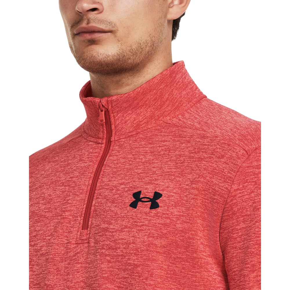Under Armour mens Armour Fleece Twist Quarter Zip, (690) Venom Red / / Black, X-Large Tall