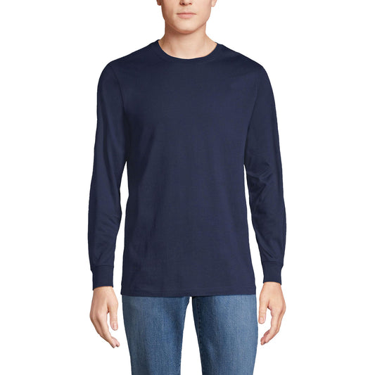 Lands' End Mens Long Sleeve Super-T Tee Radiant Navy Big and Tall 4xlt