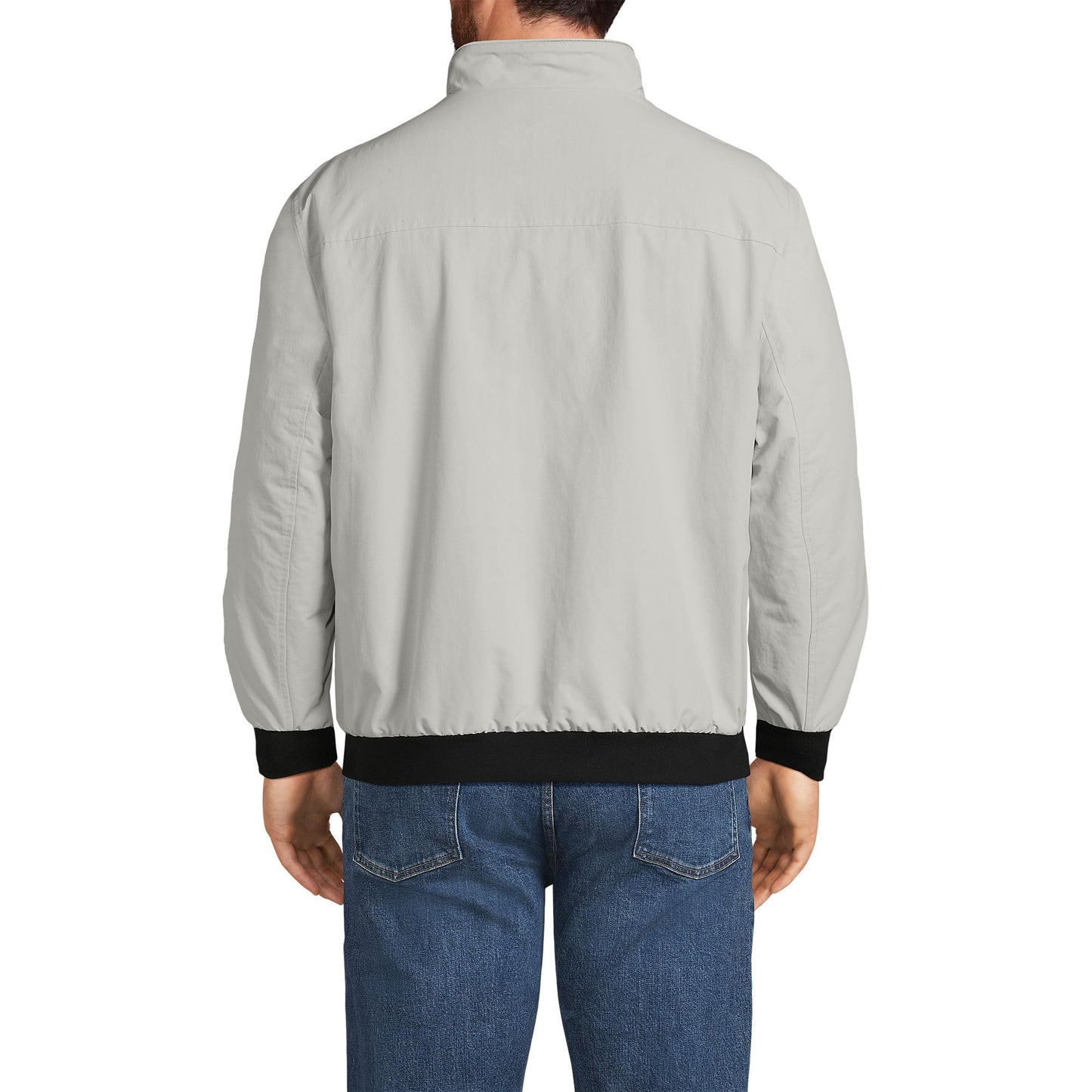Lands' End Mens Squall Classic Bomber Jacket Soft Putty Tall Medium