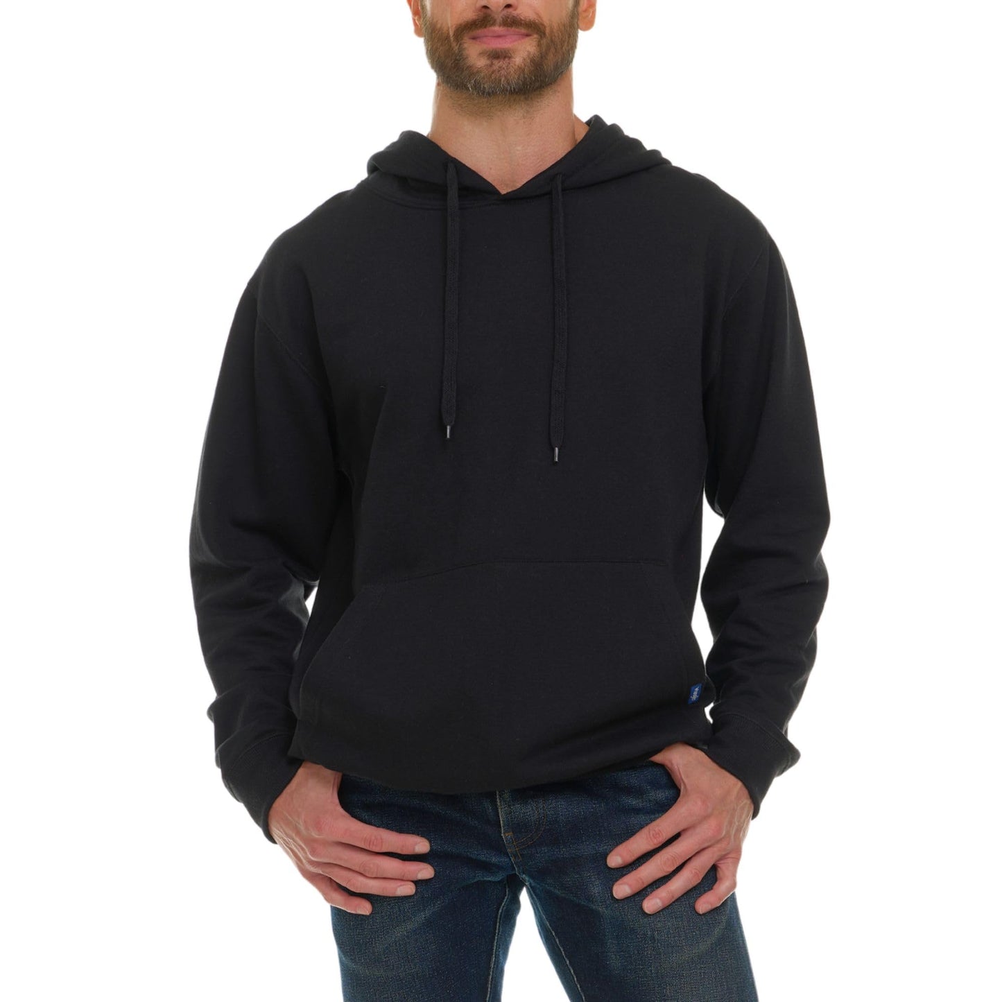 Wrangler Big and Tall Hoodie for Men, Fleece Heavyweight Pullover Sweatshirt, Relaxed Fit Mens Work Hoodies Black - 3XLT