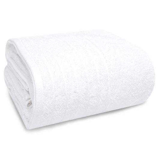 Tens Towels Pack of 1 Jumbo Bath Sheet 40 x 80 Inches, Extra Large & Light Weight, Quicker to Dry, 100% Cotton, Super Soft & Absorbent, Perfect to Wrap Yourself in, White