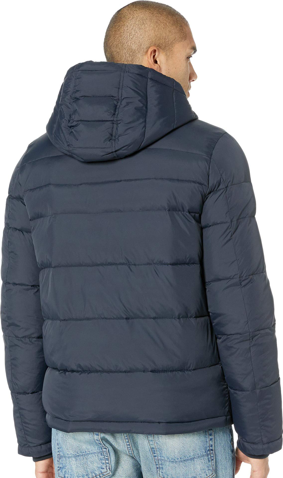 Tommy Hilfiger Men's Classic Hooded Puffer Jacket (Standard and Big & Tall), midnight, X-Large Tall