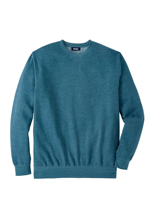 KingSize Men's Big & Tall Fleece Crewneck Sweatshirt - L, Heather Midnight Teal