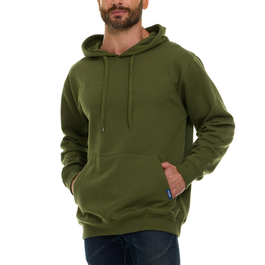 Wrangler Big and Tall Hoodie for Men, Fleece Heavyweight Pullover Sweatshirt, Relaxed Fit Mens Work Hoodies Olive - XLT