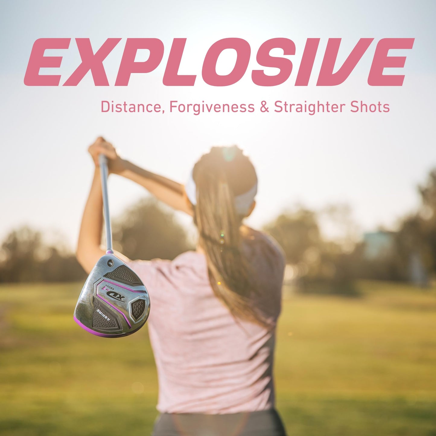 Aspire XD1 Women's Golf Club Set β Ultra-Light Graphite Shafts, Driver, Fairway, Hybrid, 6-PW Irons, Putter, Stand Bag & Headcovers β Right-Handed, Available in Regular, Petite & Tall Sizes β Purple