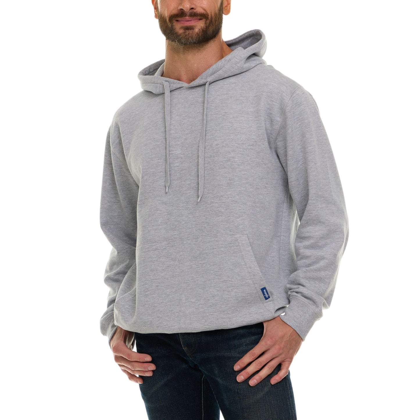 Wrangler Big and Tall Hoodie for Men, Fleece Heavyweight Pullover Sweatshirt, Relaxed Fit Mens Work Hoodies Heather Grey - 4XLT